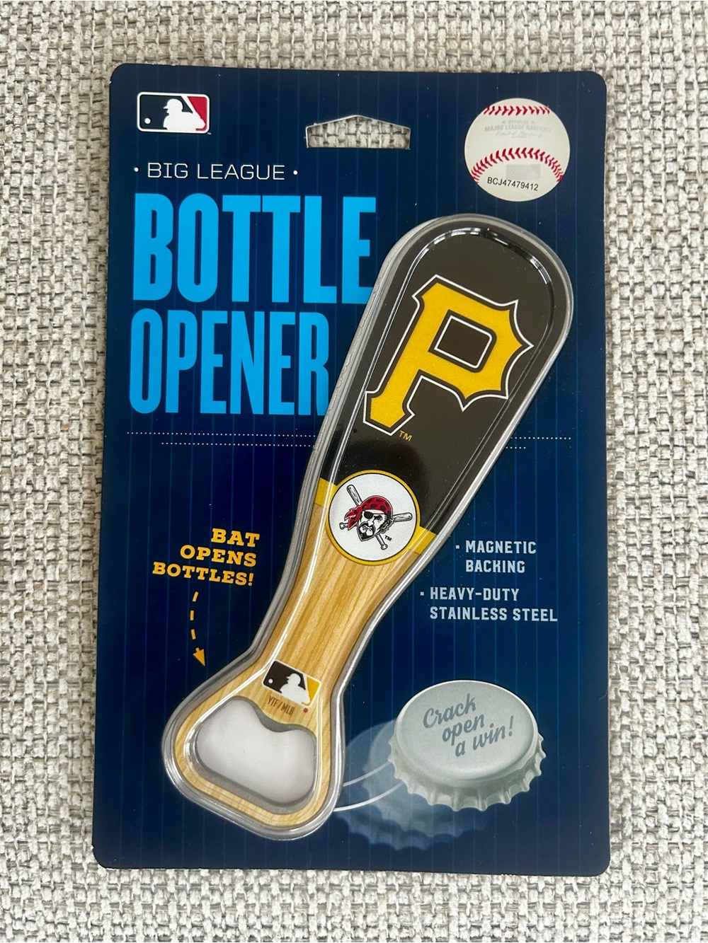 Pittsburgh Pirates Big League Bottle Opener with Magnetic Backing - NEW